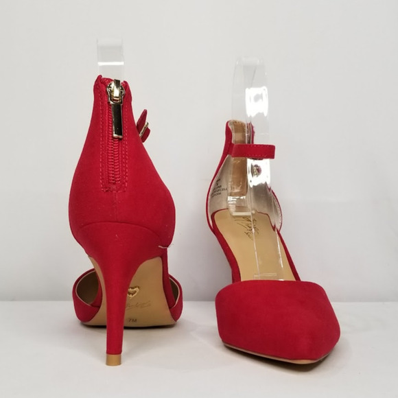 Thalia Sodi Vanesssa Pointed-Toe Pumps With Charm Detail Size 7 Red/ Gold NWT - Picture 7 of 8
